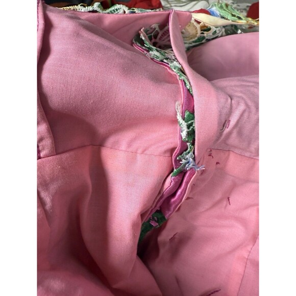 Handmade macramé floral bright green satin lace midi dress S whimsical fairy - Picture 9 of 13